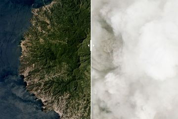 Avant/Après l'éruption de La Soufrière : les images du volcan vues du ciel