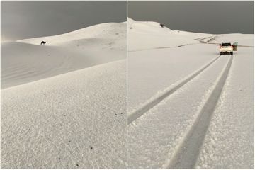 Les impressionnantes images des dunes enneigées en Arabie Saoudite