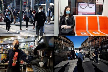 Derrière les masques, le soulagement et l&#39;inquiétude d&#39;une Italie qui se déconfine