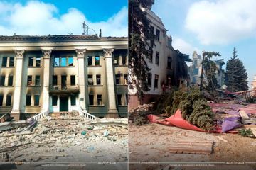 Des «centaines» de personnes sous les décombres du théâtre bombardé à Marioupol