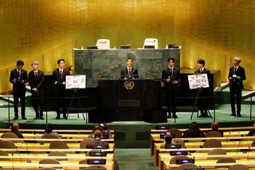 En images : BTS, fiers diplomates à la tribune de l'ONU