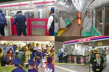 En images : un homme habillé en Joker sème le chaos dans le métro de Tokyo
