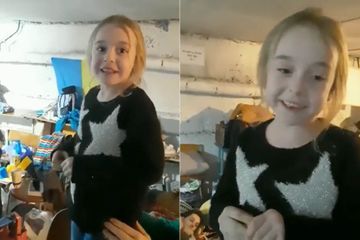 Filmée en train de chanter dans un bunker de Kiev, Amelia, 7 ans, est arrivée en Pologne