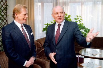 Vaclav Havel et Mikhail Gorbatchev a� Moscou en avril 1992 Igor Zehl CTK Abaca