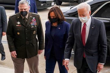 Première visite au Pentagone pour Joe Biden et Kamala Harris