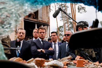A Irpin, Macron, Scholz et Draghi devant la «barbarie» russe