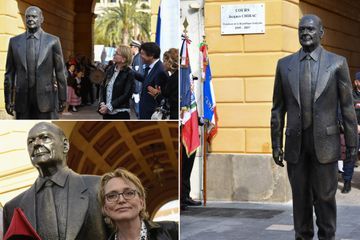 A Nice, Claude Chirac inaugure une statue et un cours Jacques Chirac