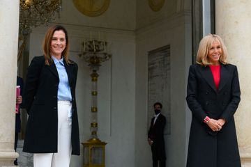 Brigitte Macron reçoit la première dame du Mexique à l'Elysée