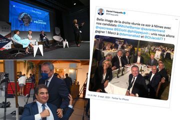 Devant les parlementaires LR, les prétendants de droite sourient pour la photo