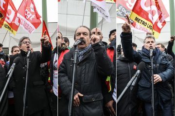 Retraites : Mélenchon, Martinez et Roussel sur le même piquet de grève à Vitry