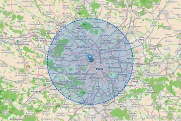Comment calculer le périmètre de 20 kilomètres autour de chez soi