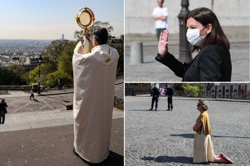 Depuis le Sacré-CSur, Monseigneur Aupetit bénit un Paris désert et figé