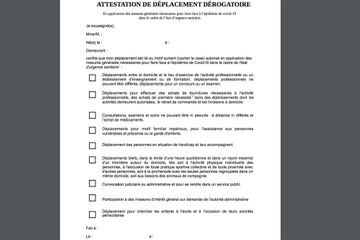 Reconfinement : voici l'attestation de déplacement à remplir