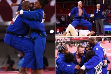 L'émotion ultime de l'équipe de France de judo, sacrée dans l'épreuve mixte