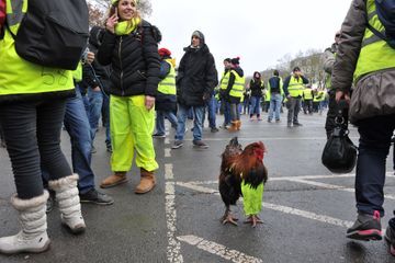 Une indignée tend le rond poing