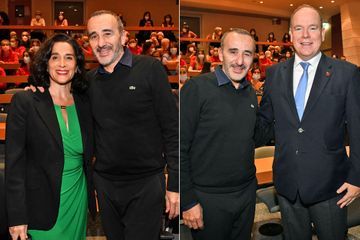 Elie Semoun avec sa soeur et le prince Albert pour son documentaire poignant