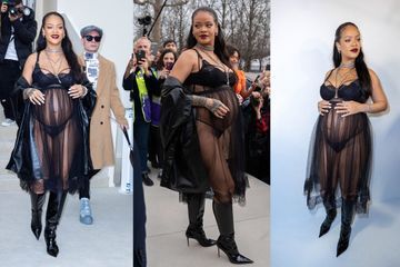 Rihanna, enceinte et presque nue au défilé Dior
