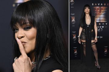 Rihanna sexy en lingerie pour le tapis rouge de la nouvelle collection Fenty