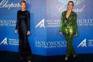 Uma Thurman et Sharon Stone sortent les tenues pailletées pour un gala