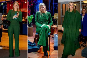 Maxima en vert jusqu’à la pointe de ses bottes à Delft