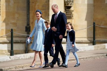 Kate, William, George et Charlotte, en famille pour la messe de Pâques