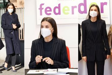 Letizia, sobre et chic dans un look masculin-féminin pour sa première réunion de l'année