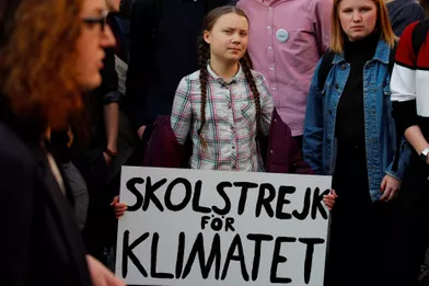 L'activiste suédoise Greta Thunberg à Paris le 22 février pour manifester avec les élèves parisiens.