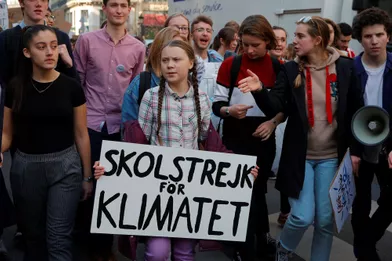 L'activiste suédoise Greta Thunberg à Paris le 22 février pour manifester avec les élèves parisiens.
