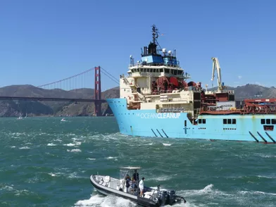 Ocean Cleanup quitte San Francisco pour nettoyer le Pacifique de ses plastiques.