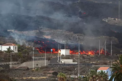 La nouvelle coulée de lave du volcanCumbre Vieja, à La Palma.