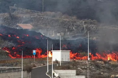 La nouvelle coulée de lave du volcanCumbre Vieja, à La Palma.