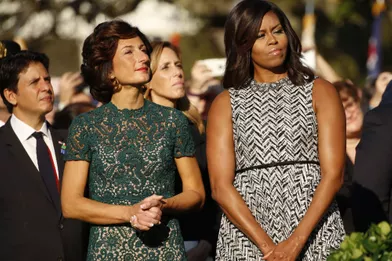 Agnese Landini et Michelle Obama à la Maison Blanche, le 18 octobre 2016.