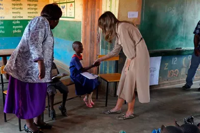 Melania Trump dans une école de Lilongwe, au Malawi, le 4 octobre 2018.
