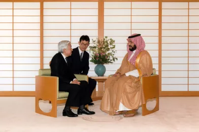 L'empereur japonais Akihito etle prince Mohammed ben Salmane, en septembre 2016.