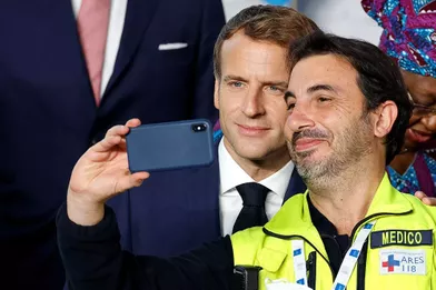 Selfie avec Emmanuel Macron lors du G20 à Rome.