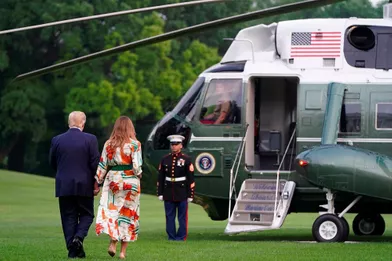 Donald etMelania Trump quittant la Maison-Blanche, le 2 juin 2019.