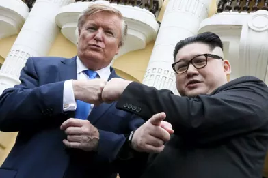 Les sosies de Donald Trump et de Kim Jong-un à Hanoï, au Vietnam, le 22 février 2019.