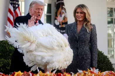 Donald et Melania Trump à la Maison-Blanche, le 24 novembre 2020.