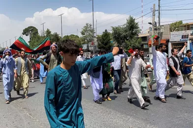 Manifestations à Kaboul, le 19 août 2021.