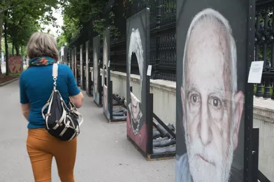 Photos de rescapés de l'Holocauste vandalisés à Vienne à 27 mai 2019.