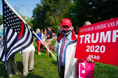 Des partisans de Donald Trump lors d'un événement de campagne avec Eric Trump à Portsmouth, le 17 septembre 2020.