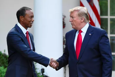 Tiger Woods et Donald Trump à la Maison-Blanche, le 6 mai 2019.