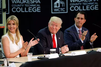 Ivanka et Donald Trump au Waukesha County Technical College de Pewaukee, dans le Wisconsin, le 13 juin 2017.