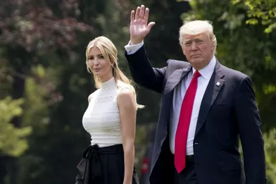 Ivanka et Donald Trump quittant la Maison Blanche, le 13 juin 2017.