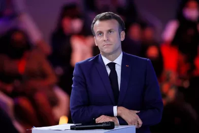 Emmanuel Macron au&quot;Forum génération égalité&quot;, à Paris, le 30 juin