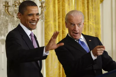 Barack Obama et Joe Biden à la Maison Blanche, le 21 janvier 2010.
