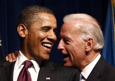 Barack Obama et Joe Biden en campagne, en octobre 2010.