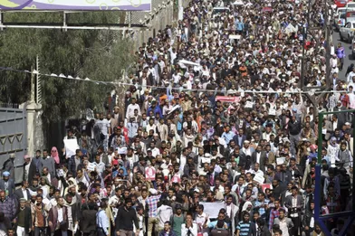 Grande manifestation anti-Houthis au Yémen