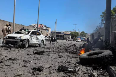 Plusieurs personnes ont été tuées dans un attentat-suicide à Mogadiscio, en Somalie, le 12 janvier 2022.