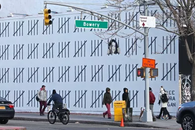 L'oeuvre de Banksy à New York, le 16 mars 2018.